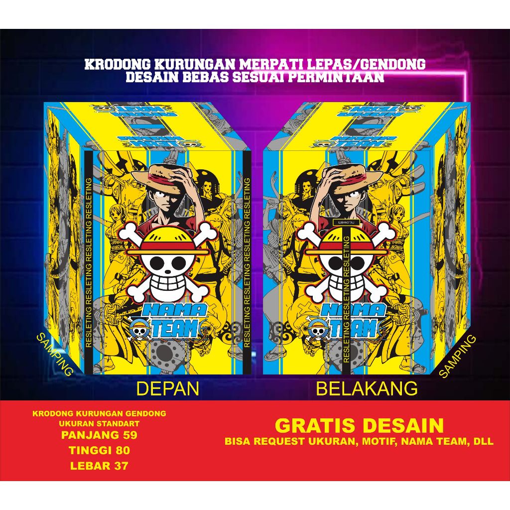 krodong kurungan merpati gendong desain bebas