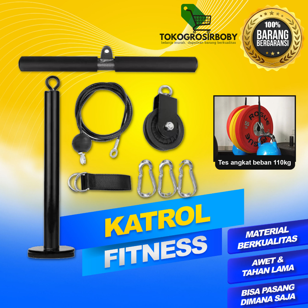 Katrol Fitness Set Home Gym Alat Fitness Angkat Beban Pulley Cable Machine