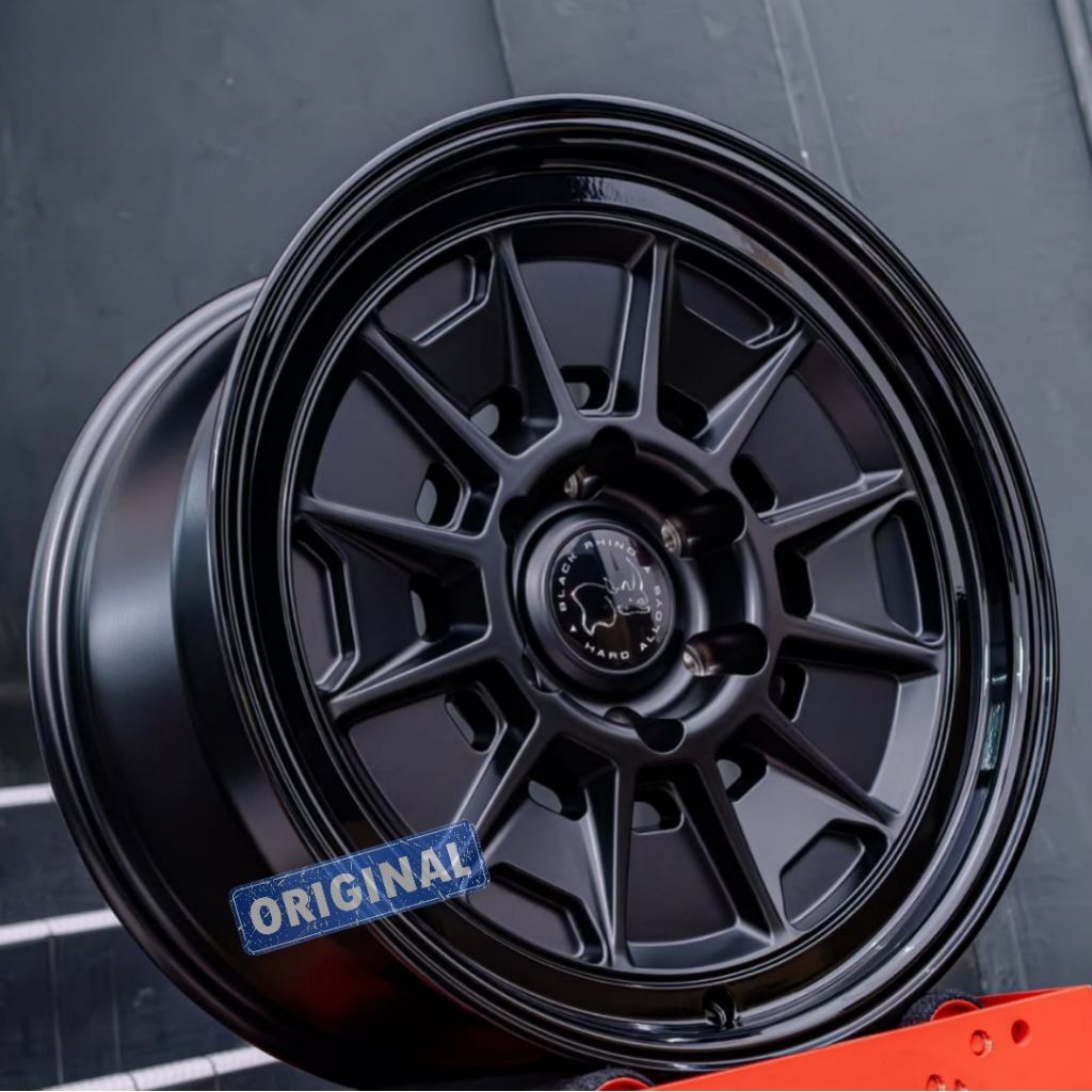 velg r18 MONDO ORIGINAL BLACK RHINO LEBAR 9 ET 12 velg mobil ring 18 pajero Hilux velg racing r18 ve