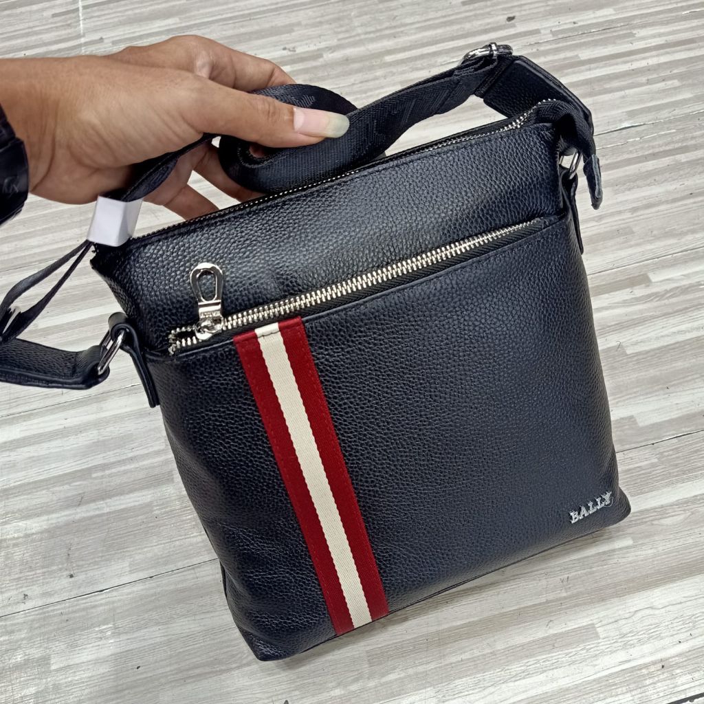 tas selempang kulit Bally crossbody bag pria kulit