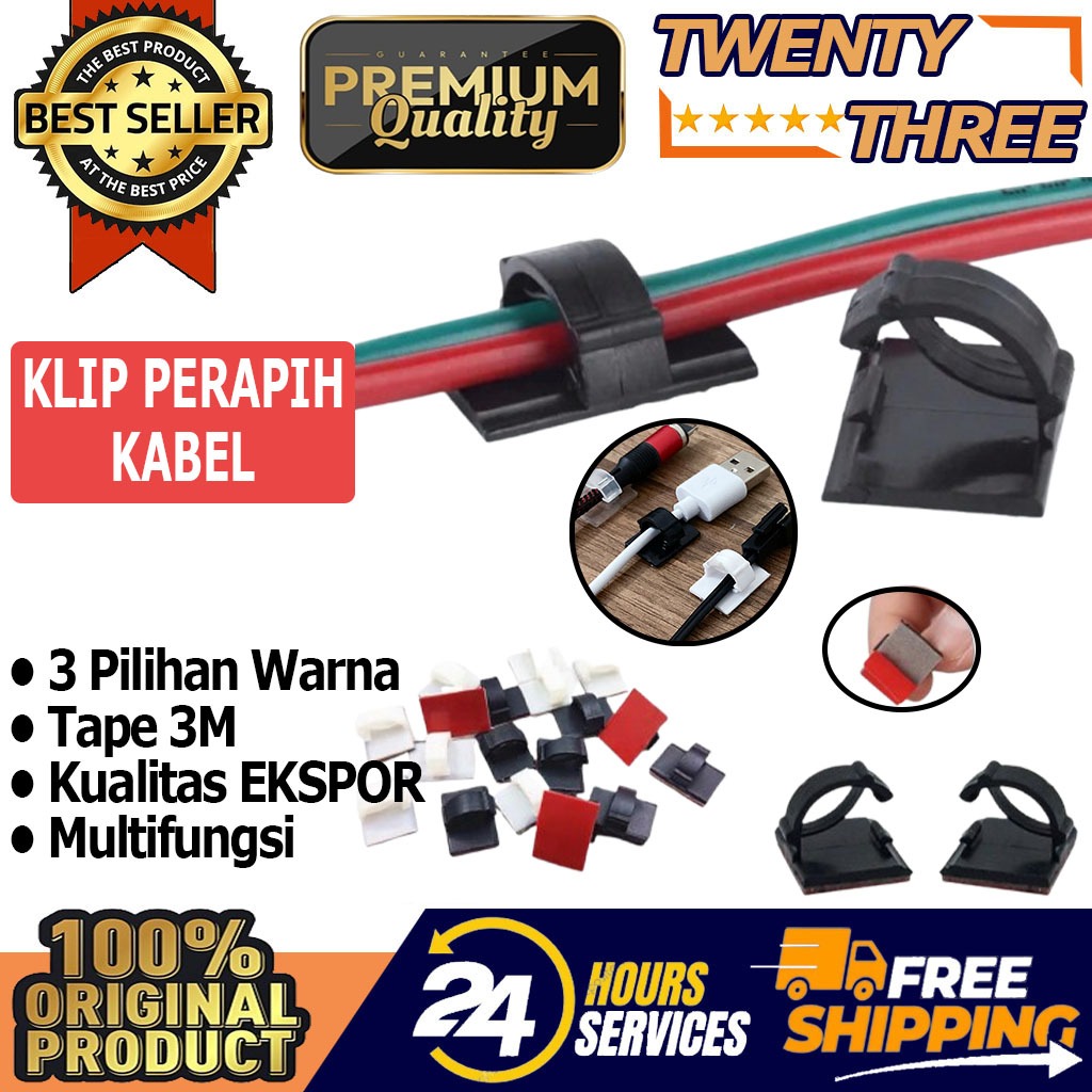 Klip Penjepit Pengikat Perapih Holder Kabel Cable Management Organizer Manajemen Listrik Rumah Kompu