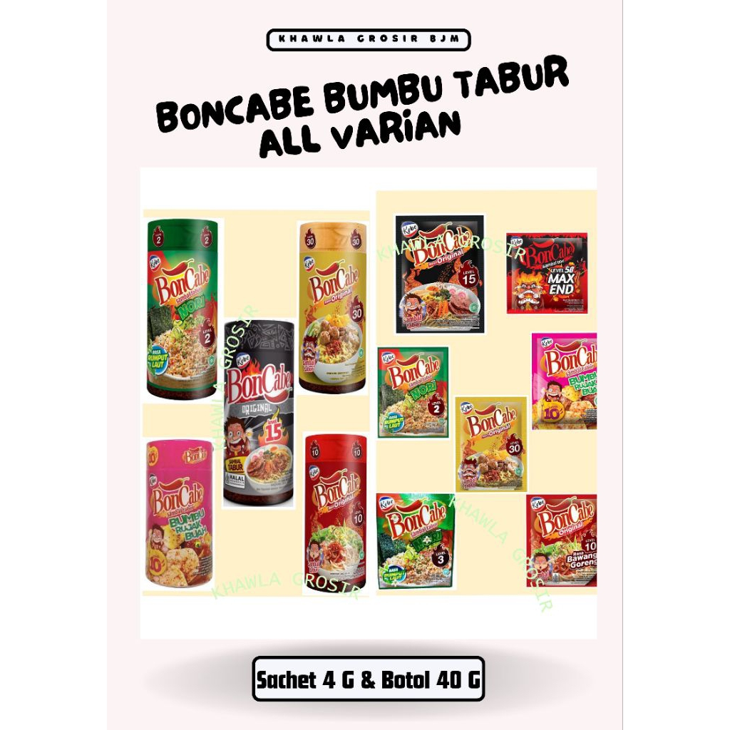 BANJARMASIN | BON CABE - SAMBAL TABUR - SACHET & BOTOL - PEDAS / NORI - LEVEL MAX