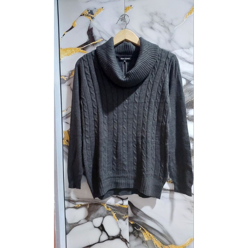 BUONA GIORNATA SWEATER / SWEATSHIRT RAJUT KEPANG TURTLENECK ABU TUA