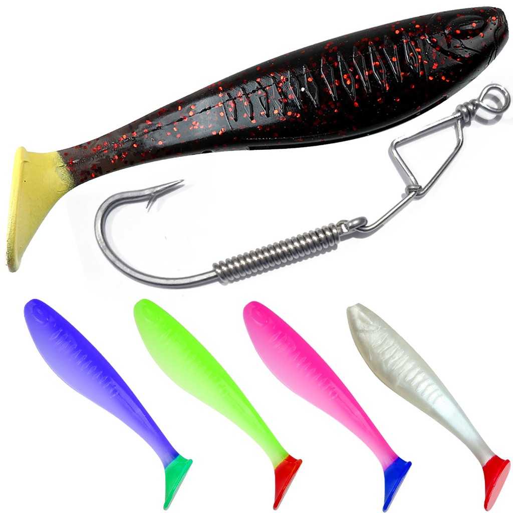 Softlure Paddle Pop 10cm + Mata Kail Wormhook Umpan Pancing Casting Toman Gabus Zman