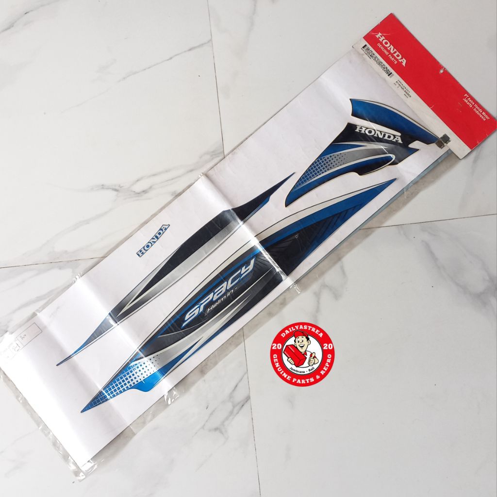 LIS LIST STICKER STRIPING BODY KANAN HITAM BIRU HONDA SPACY KARBU 2011 ORIGINAL ORI AHM 871X0-KZL-A0