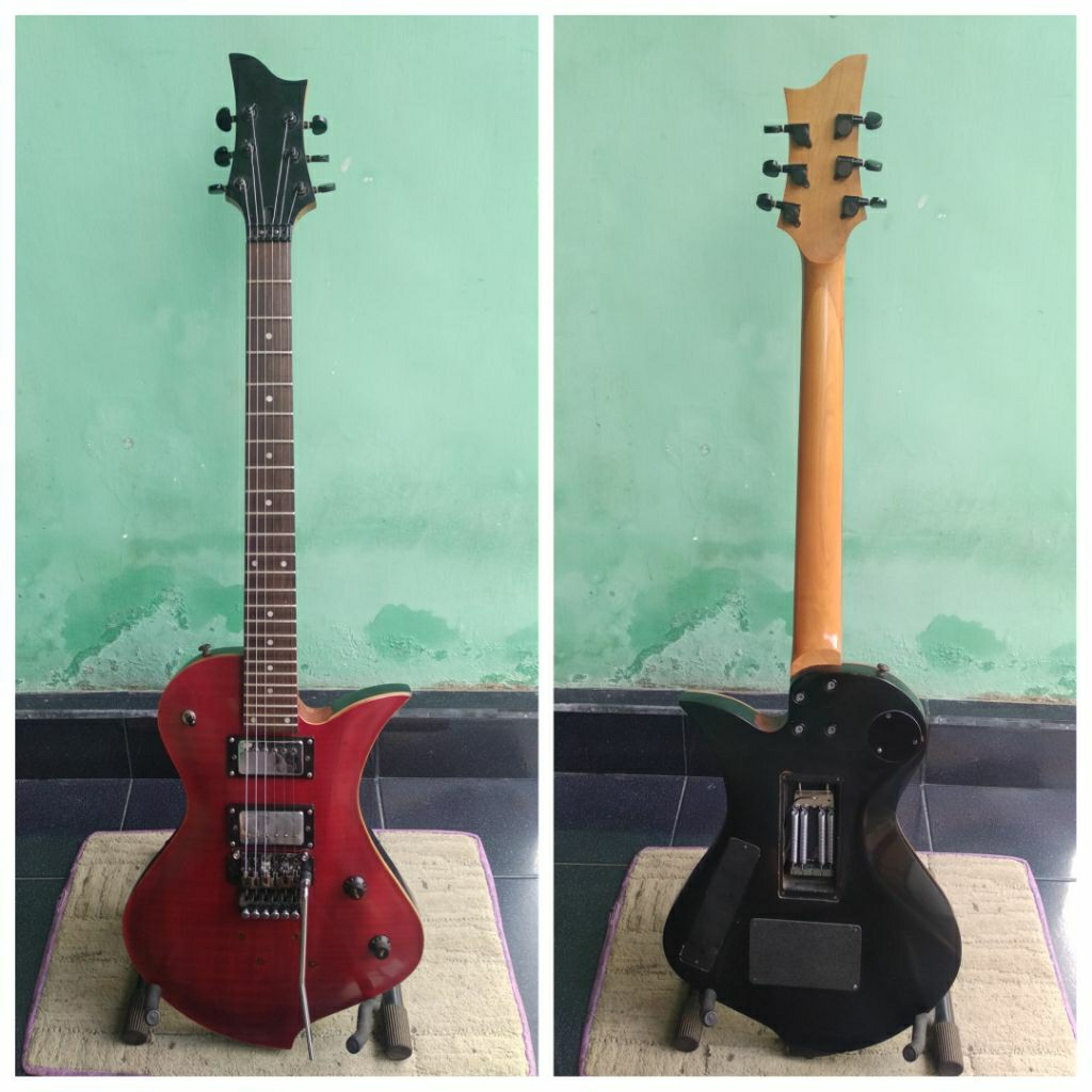 gitar listrik KW, model Fernandes RAVELLE
