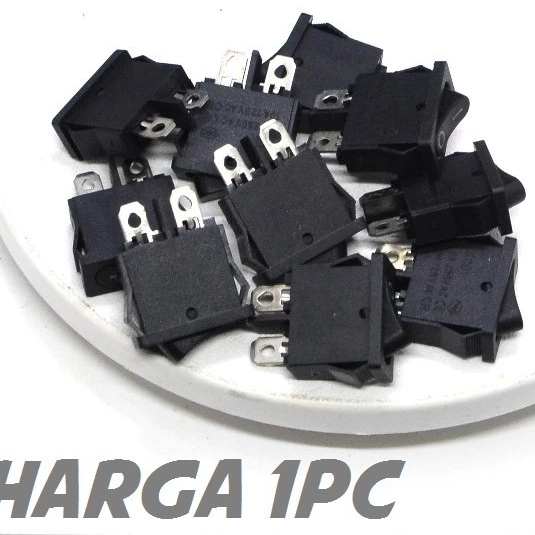 RAK 3A SAKLAR ON OFF TIPIS Pipih Gepeng 2pin 2 Pin Tombol Lampu Led Motor Mobil Elektro Universal