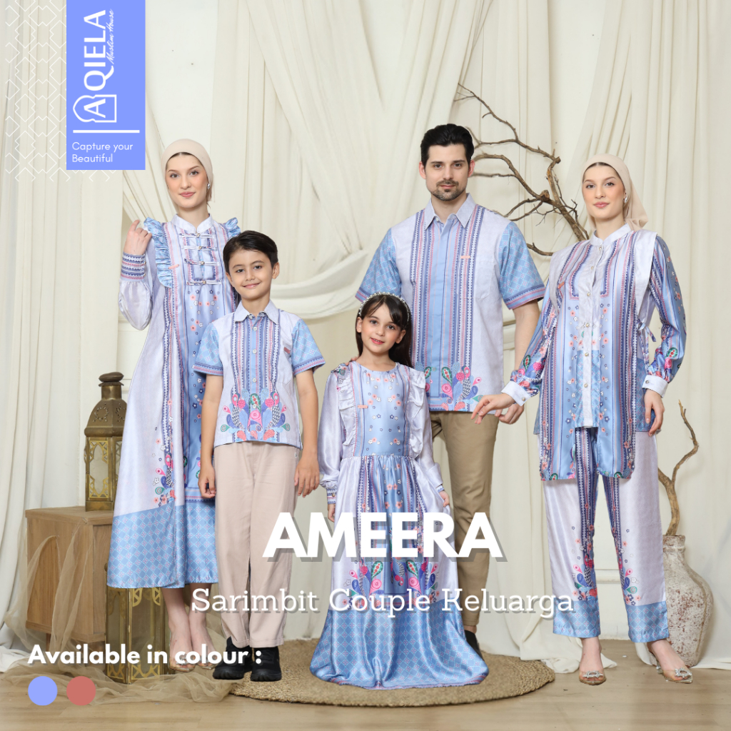 Dress Sarimbit Idul Fitri 2026 Set Pakaian Keluarga - Ameera Aqiela Muslim House