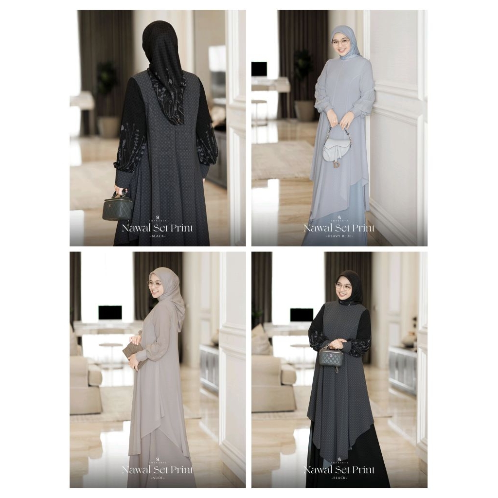 NAWAL SET PRINT by Shararea (Set Scarf)