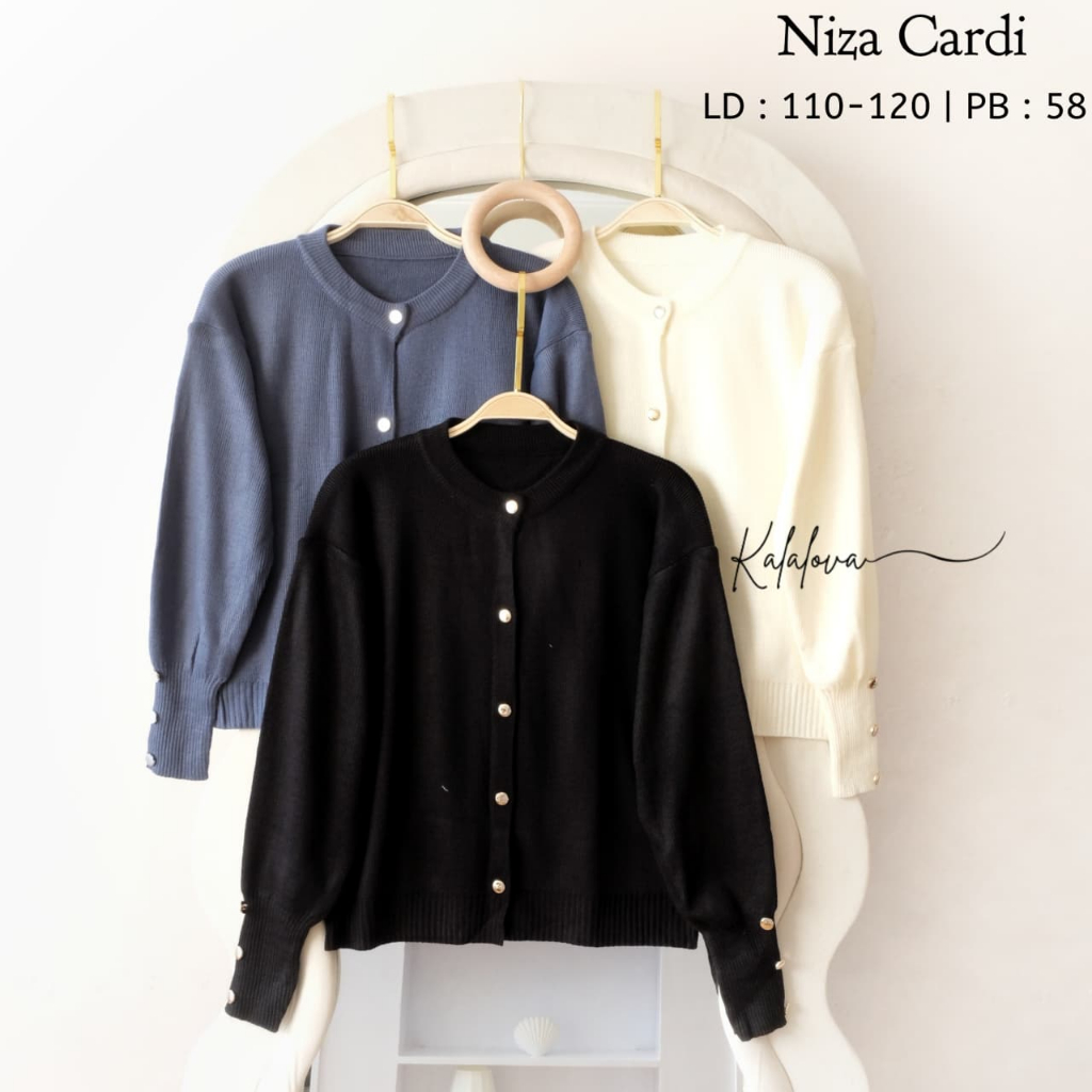 Niza Cardi Cardigan Rajut Wanita Premium Korean Style Original Kalalove Oversize Jumbo LD 110-120 PB