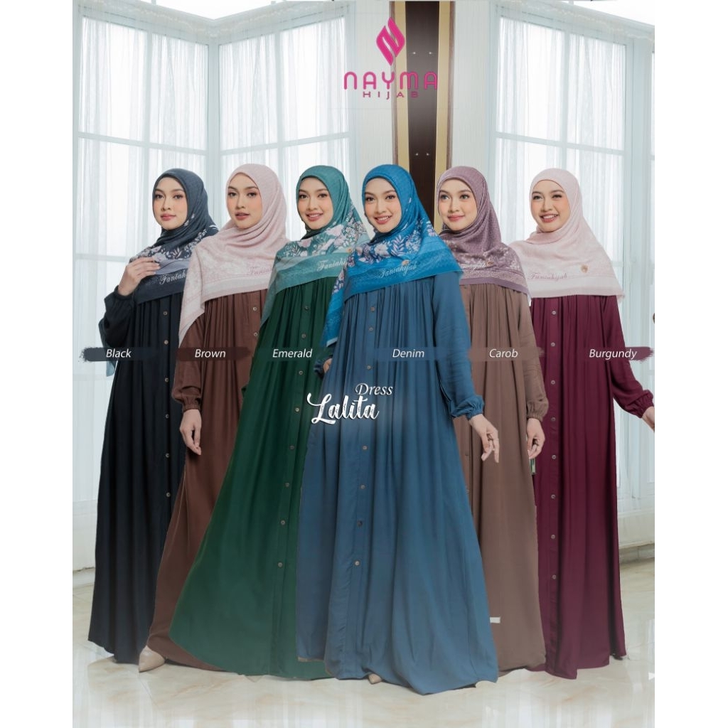 LALITA DRESS BY NAYMA HIJAB - GAMIS BAHAN RAYON ZARA TWILL