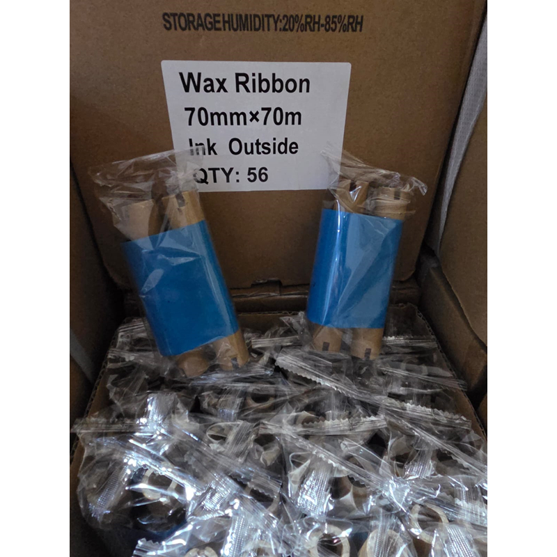 Ribbon Barcode Wax 70MM X 70M FOUT CORE 0.5'' DOUBLE CORE