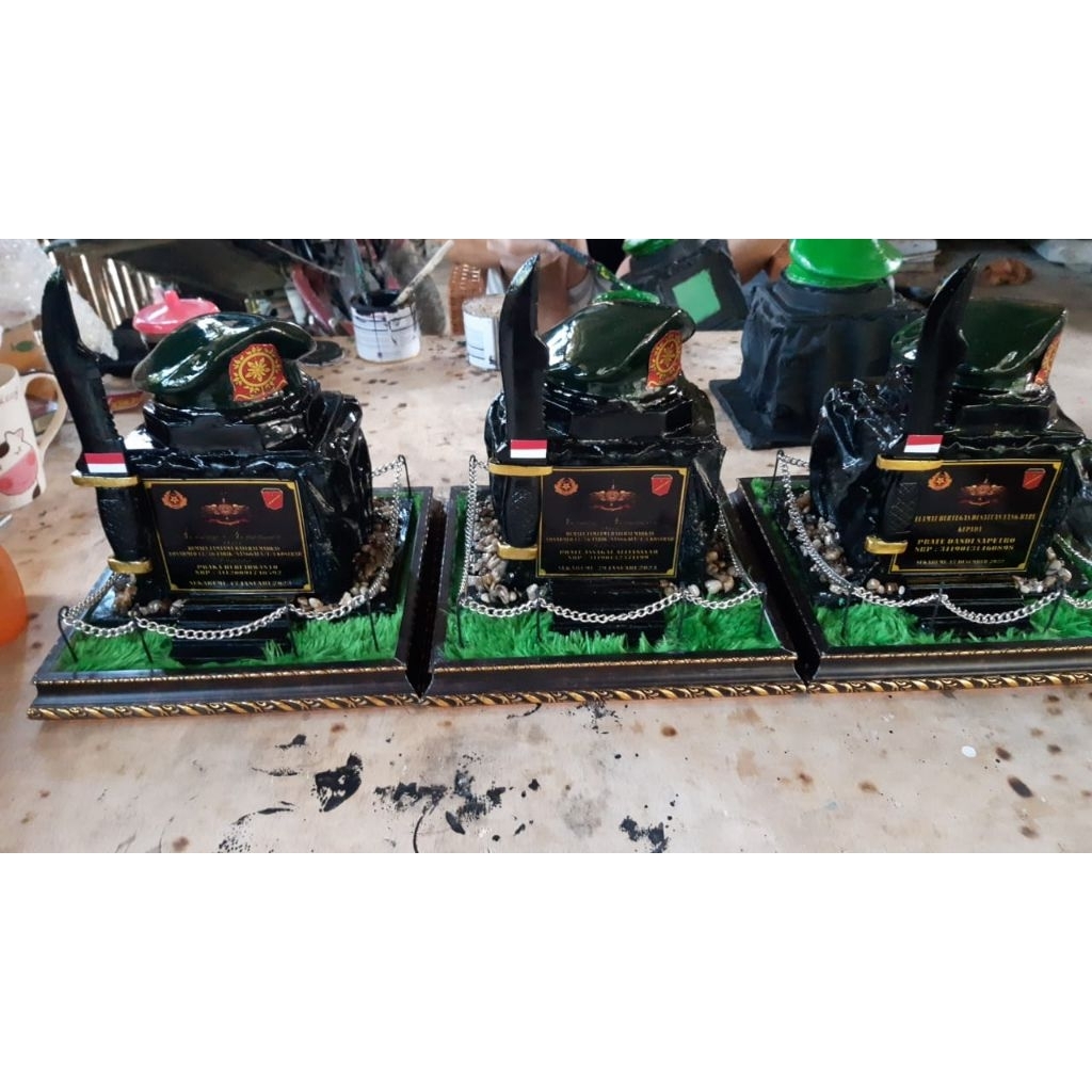 MINIATUR BARET TNI , POLRI Bebas Custome tulisan