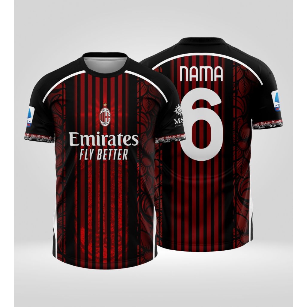 Jersey AC milan gratis nama dan nomor punggung