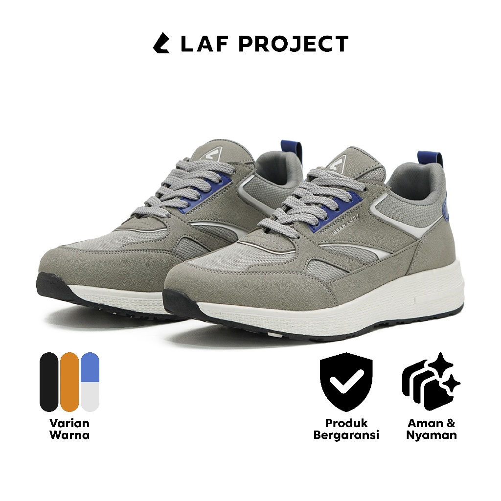LAF Project - Sepatu Sneakers Kasual Abu Biru Navy Pria Casual Keren Sporty Vetra