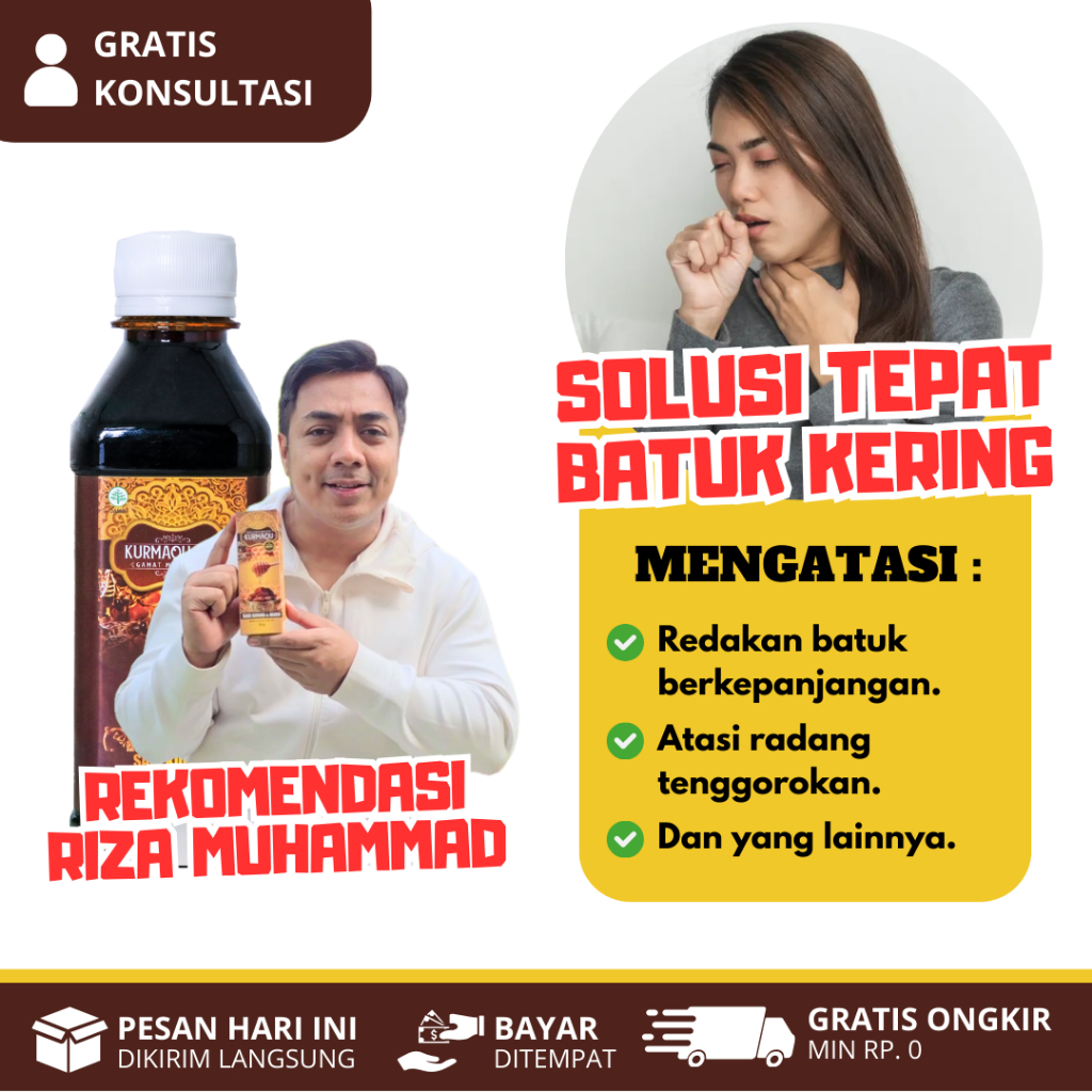KURMAQU GMJ Obat Gatal Tenggorokan Batuk Kering Rejan Menahun Untuk Anak dan Dewasa