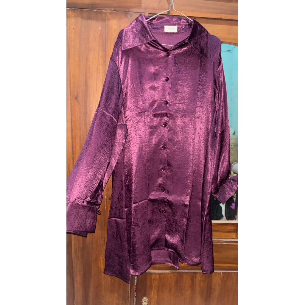 Kemeja Tunik Mayoutfit Burgundy