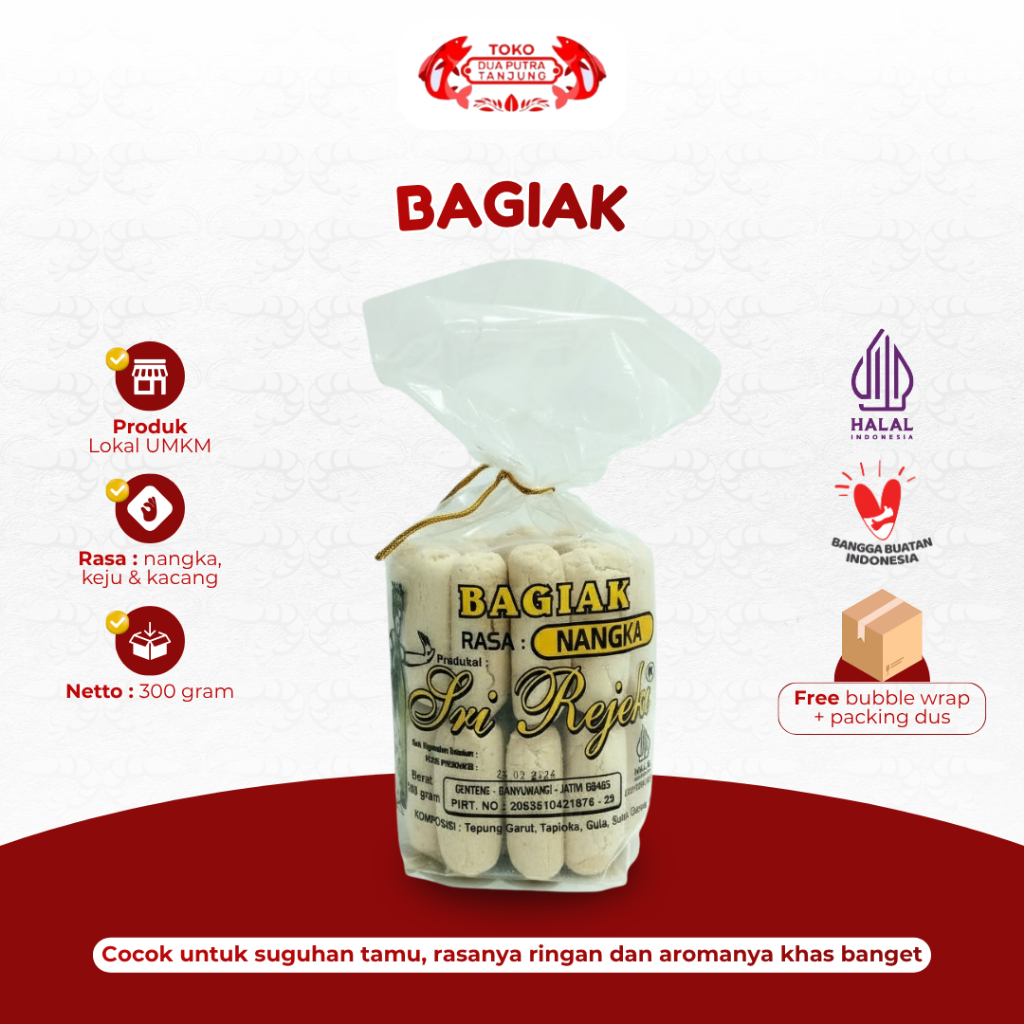 Dua Putra Tanjung Kue Bagiak Sri Rejeki 300gr Olej Oleh Khas Banyuwangi