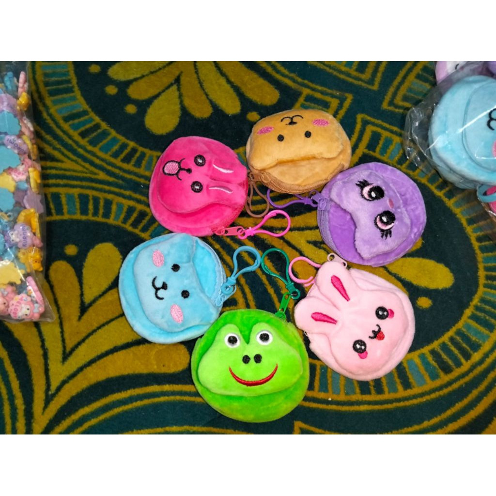 DOMPET KOIN BULU KARAKTER dompet mini gantungan tas