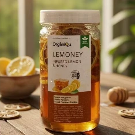ORGANIQU LEMONEY MADU DENGAN DRIED LEMON POTONGAN LEMON KERING