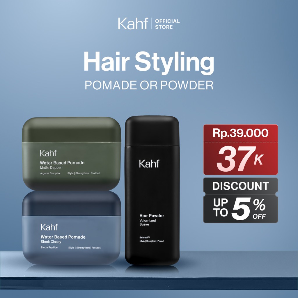 [PAKET RAMBUT ON POINT, BEBAS LEPEK SEHARIAN]  Kahf Sleek Classy Water-Based - Matte Dapper Water Ba