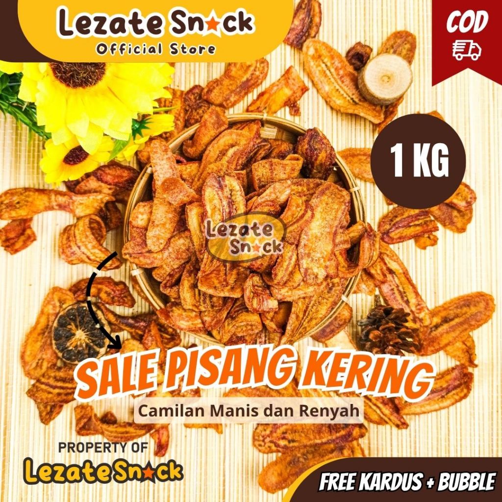 Sale Pisang Kering Manis Kiloan 1KG Murah /  Kripik Sale Pisang Kebumen Kiloan /  Sale Pisang Aroma 