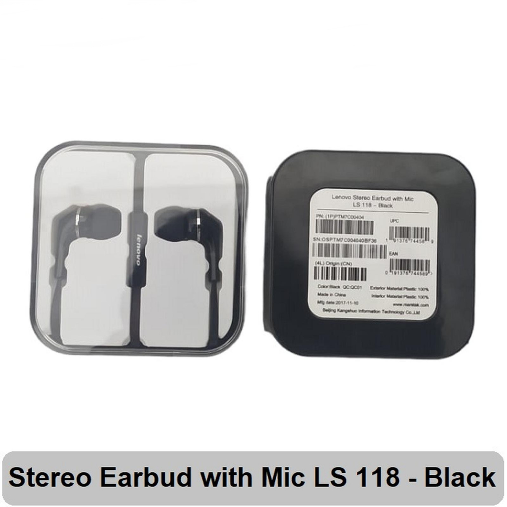 Lenovo Stereo Earbud  LS 118 with Mic Earphone