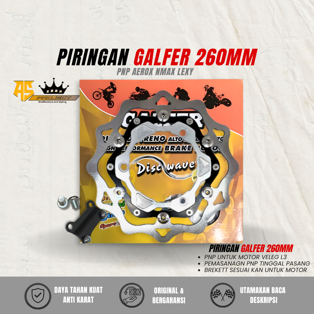 Galfer Aerox Piringan Cakram Disc 260mm 3 Lubang NMAX Motor Motor