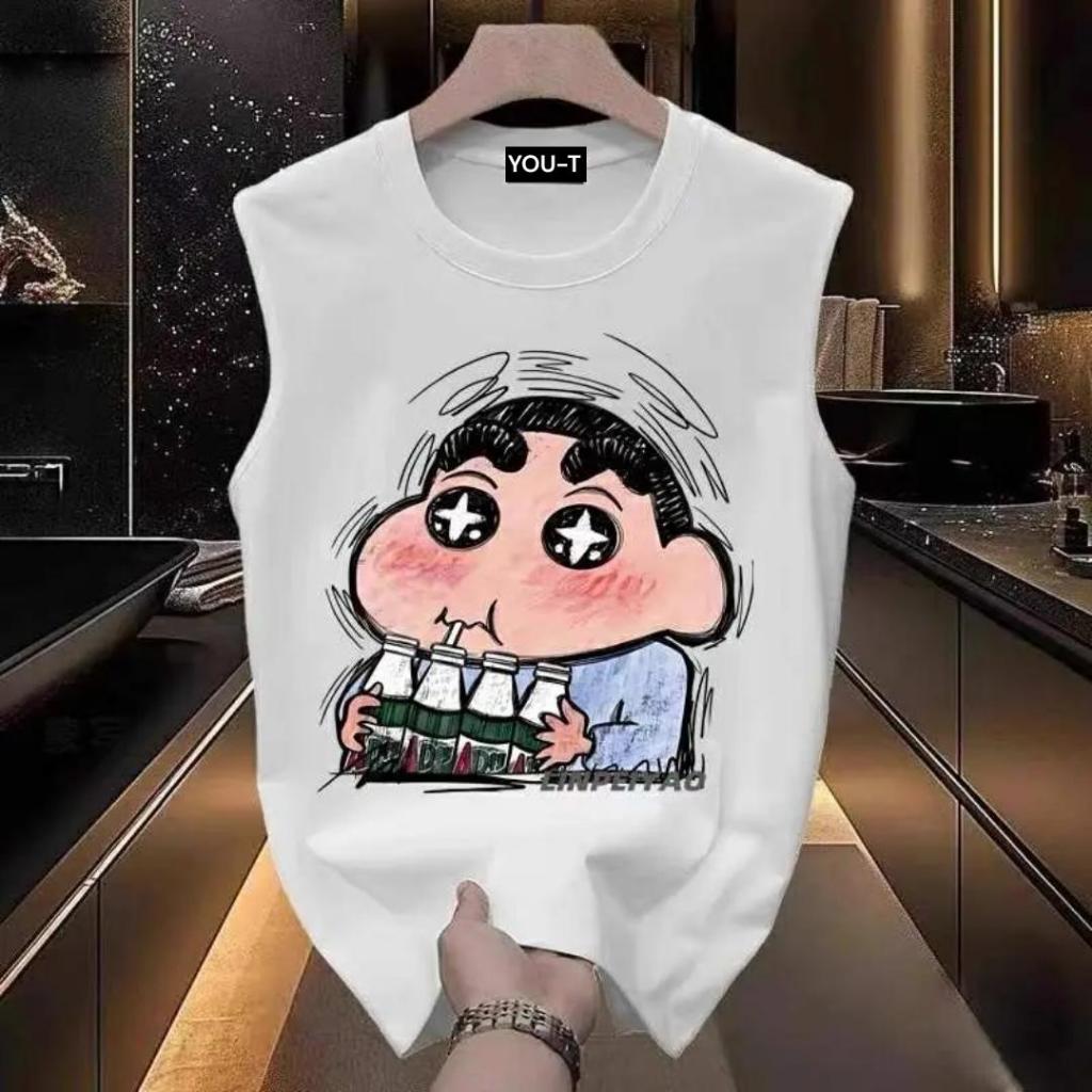 BASIQUE-SINCAN/Kaos atasan wanita korea style/baju oversize Premium Tanpa Lengan/atasan katun bangko