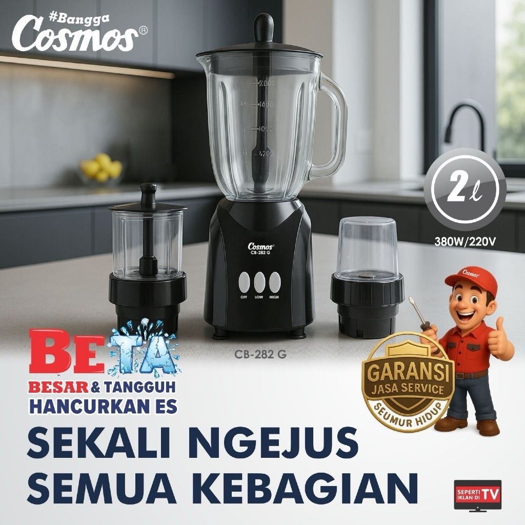 Cosmos Blender 3in1 Black Multifungsi