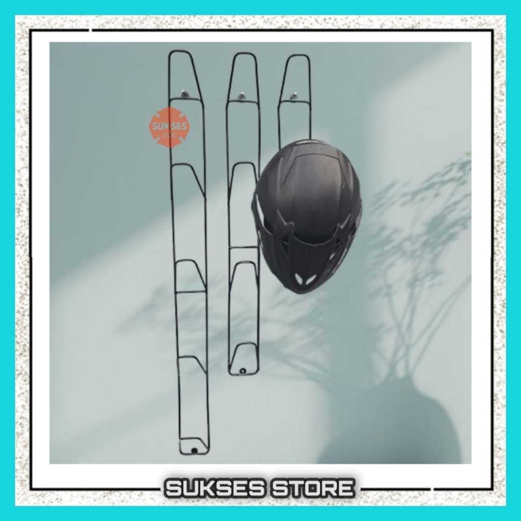 Rak Helm Dinding Besi 3 4 5 Susun / Rak Helm Gantung