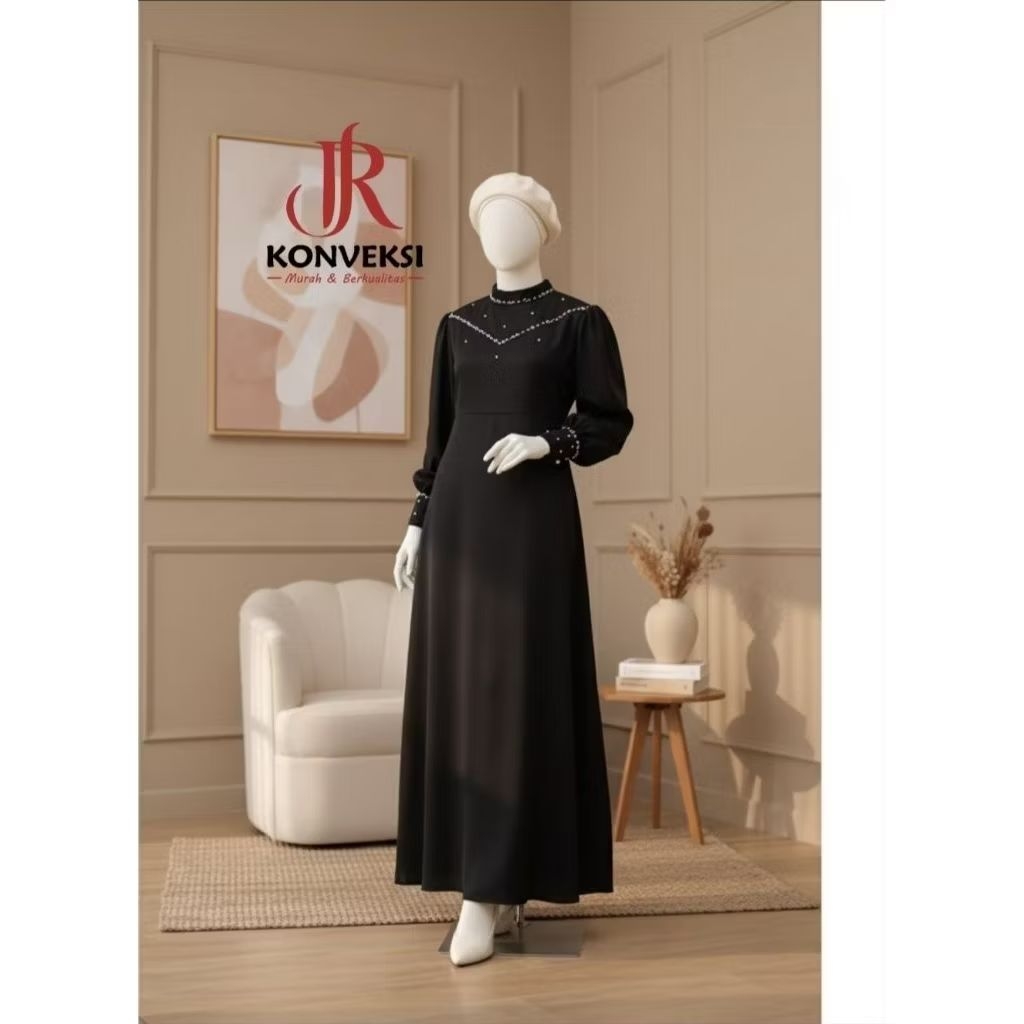 Gladis Dress Satin Kondangan Full Payet Elegan Modern - Gamis Maxi Satin Pesta - Dress Duyung Brides