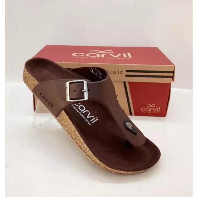 Sandal Carvil Kulit/ Sandal Pria / Sandal wanita / Sandal Pria Dan Wanita Terbaru