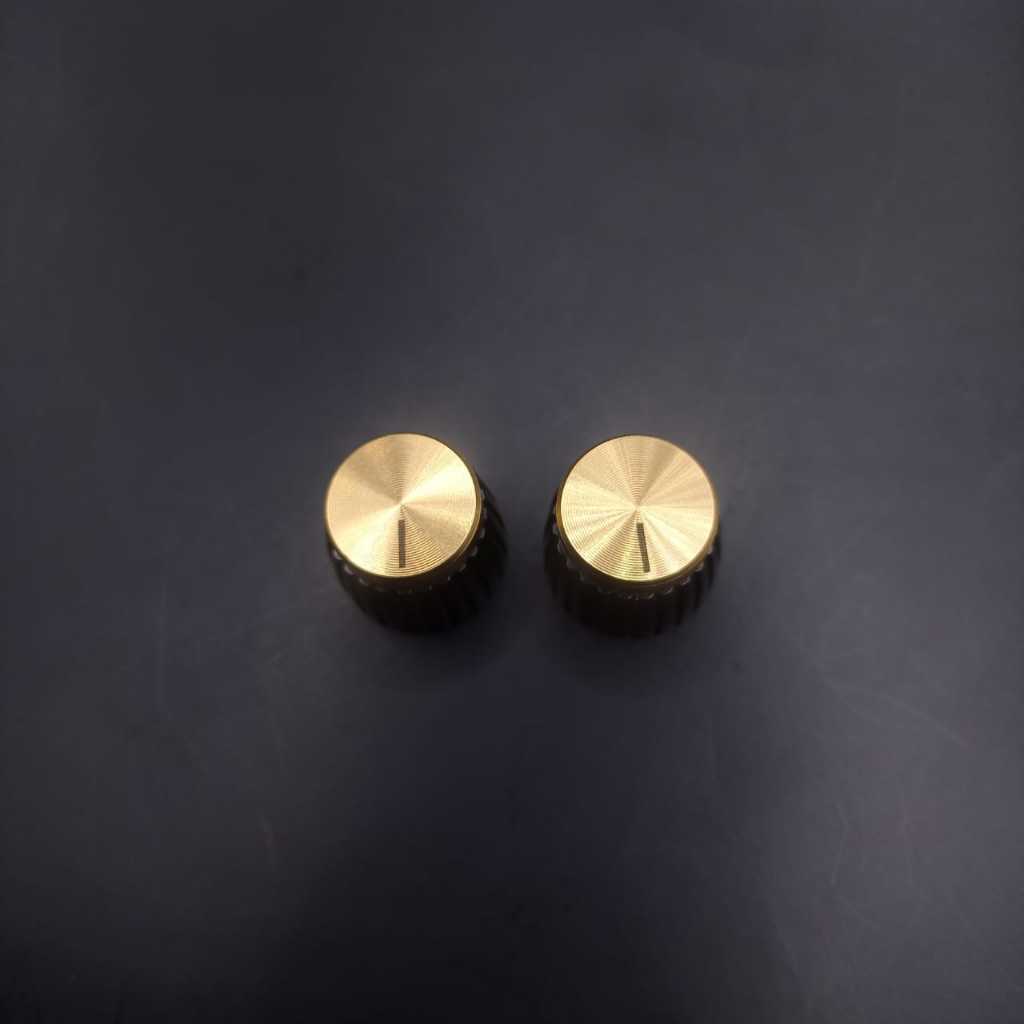 Knob Amplifier Volume Potensio Marshall Style MSL Locking Screw Gold