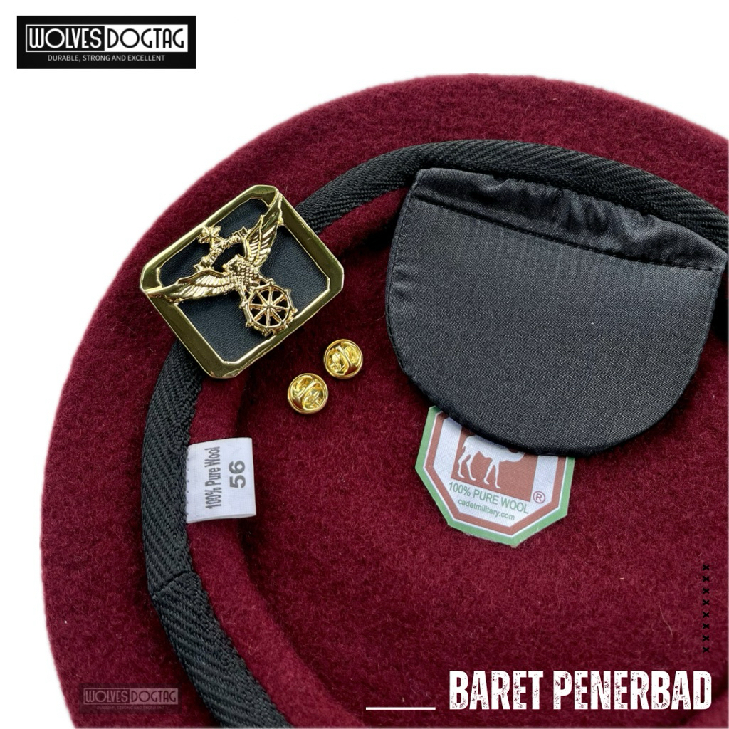 Baret penerbad / baret puspenerbad / baret camel / baret merah maroon / topi TNI AD / baret pusat pe