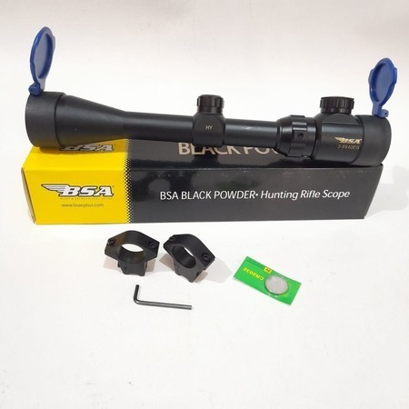 Teleskop Senapan Angin Bushnell BSA Gamo Reticle HK 3-9x40 RGB Tutup Flip Biru, TAHAN GETARAN BERKUA