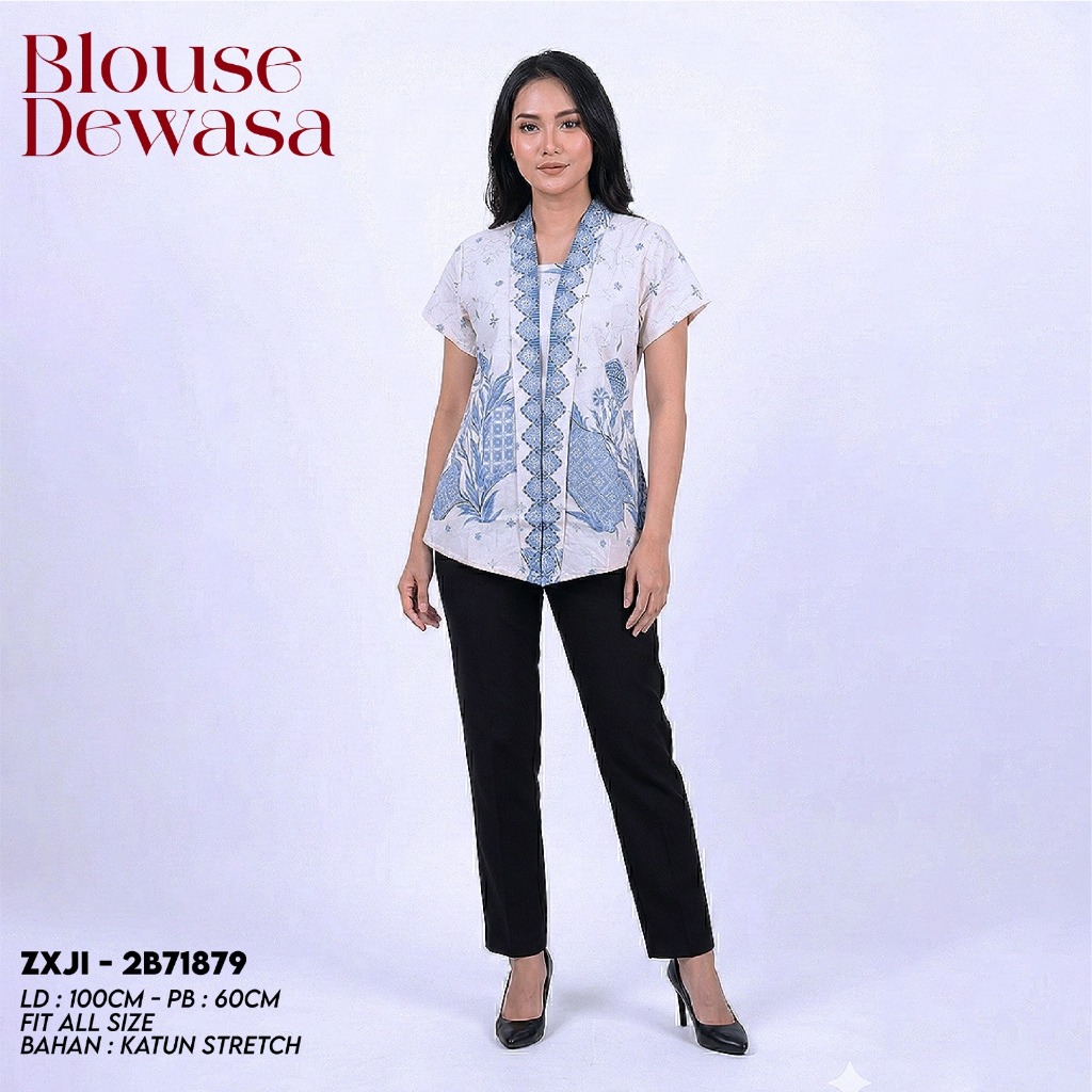 BLOUSE BATIK WANITA LENGAN PENDEK BLOUSE BATIK REMAJA ATASAN BATIK WANITA RIA BATIK SOLO