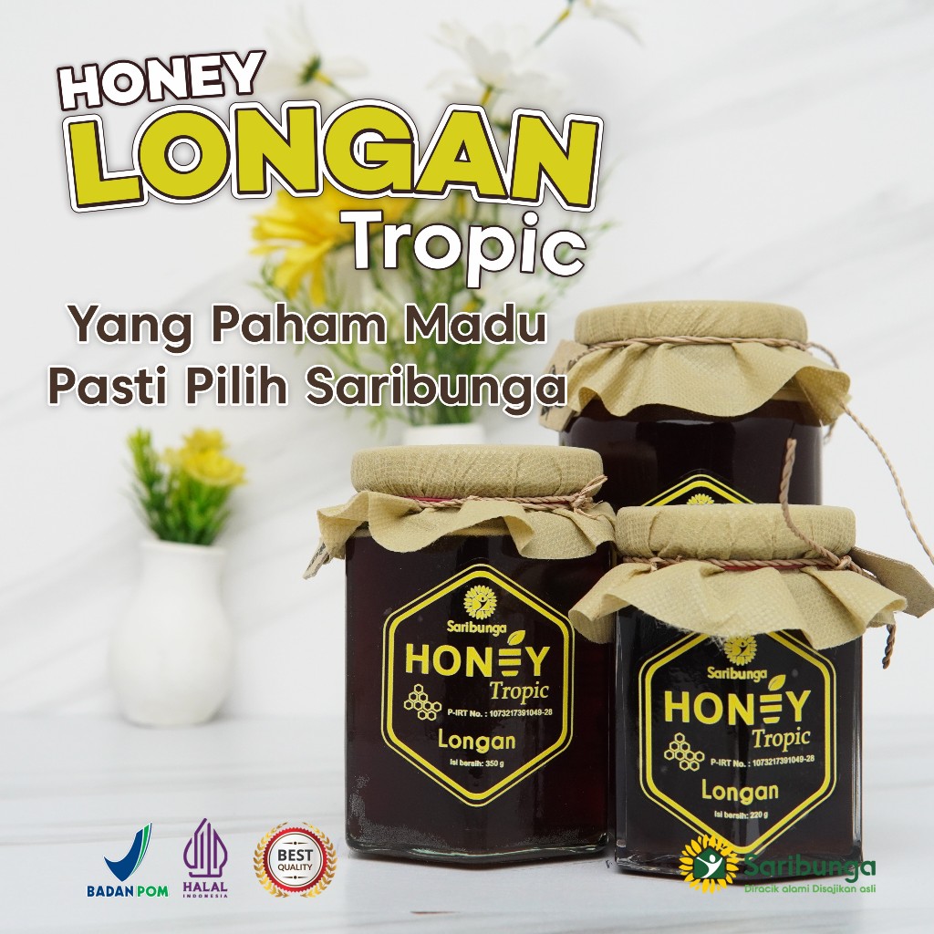 HONEY TROPIC LONGAN SARIBUNGA Kualitas Bahan Baku Grade A+ - Madu Asli 100% Tanpa Campuran - Honey
