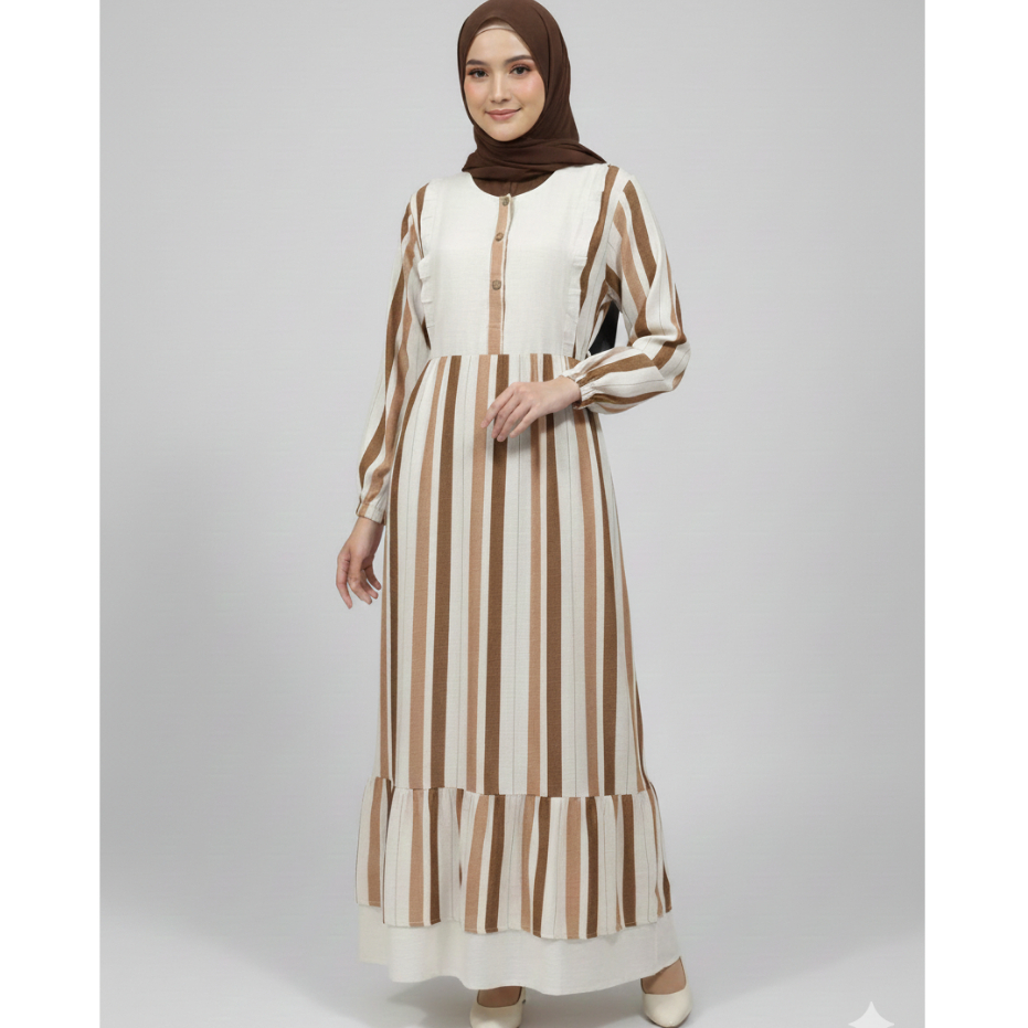 RILLEY - Gamis Soraya | Dress Panjang Muslim Wanita Linen