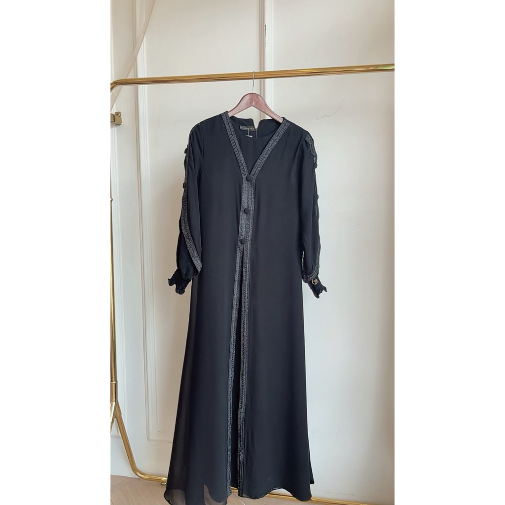 Abaya miskha abaya hitam dubai mewah