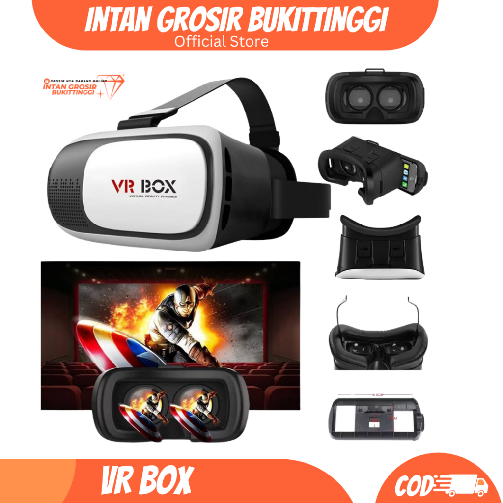Kacamata VR BOX 3D Virtual Reality Untuk Smartphone 4.7–6 Inch Adjustable Strap