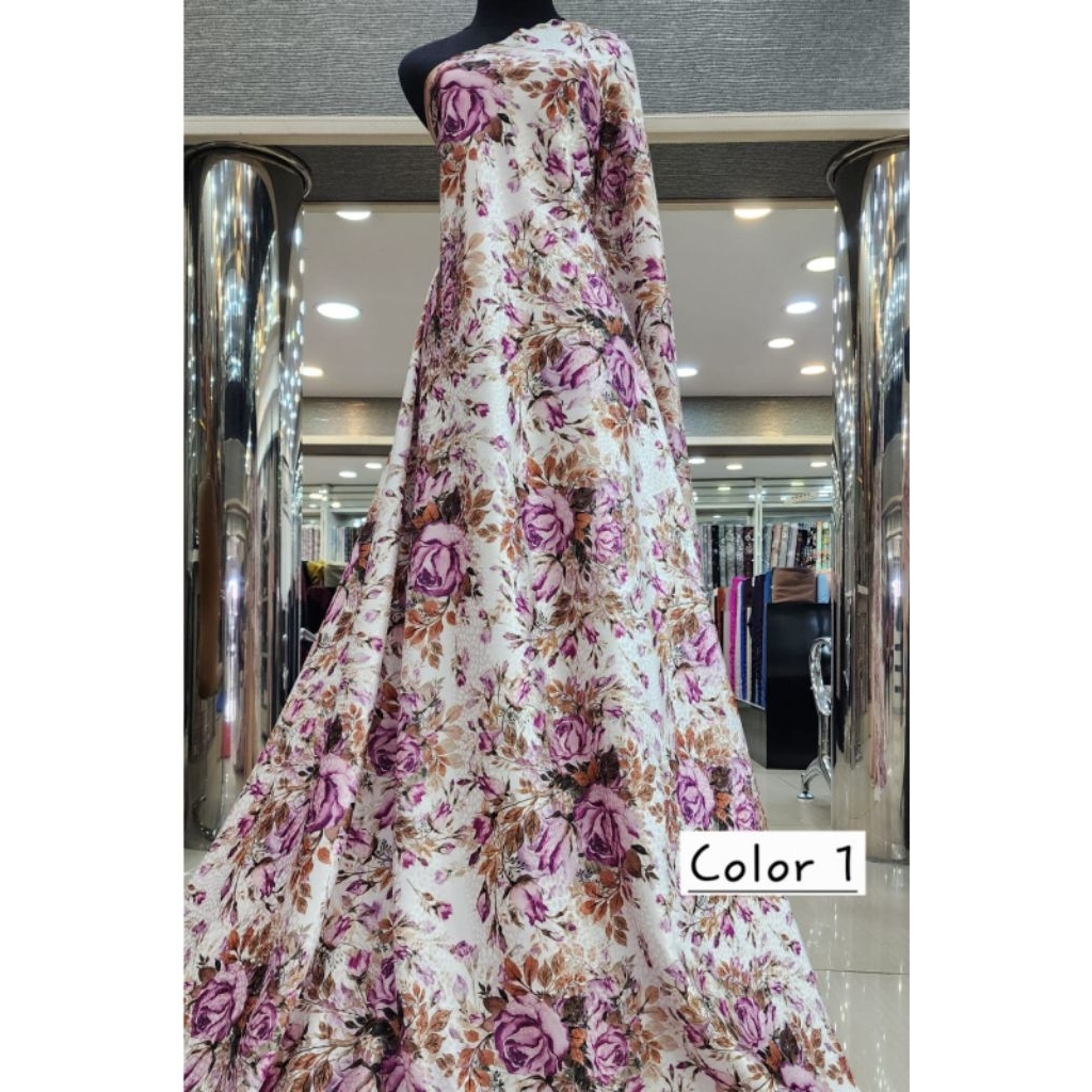 kain Italian jacquard silk bunga