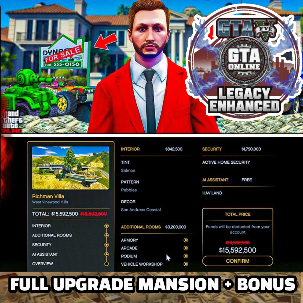 (GARANSI) MANSION  money cash - GTA 5 ONLINE PC