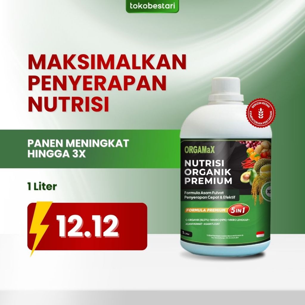 Orgamax 1 Liter - Pupuk Asam Fulvat Organik Untuk Cegah Kuning dan Keriting