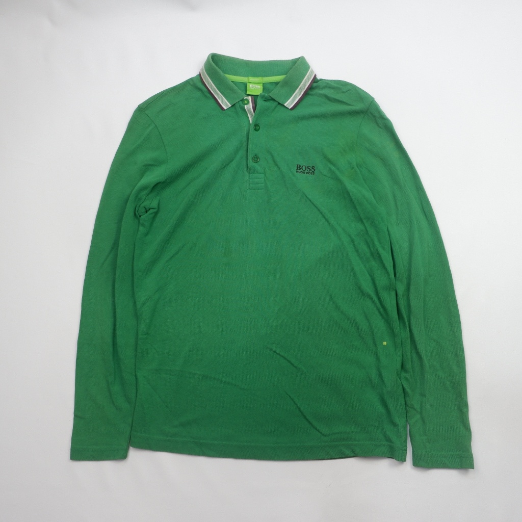 HUGO BOSS (BOSS Green) Long Sleeve Polo Shirt - Emerald Green - Original Authentic - Preloved