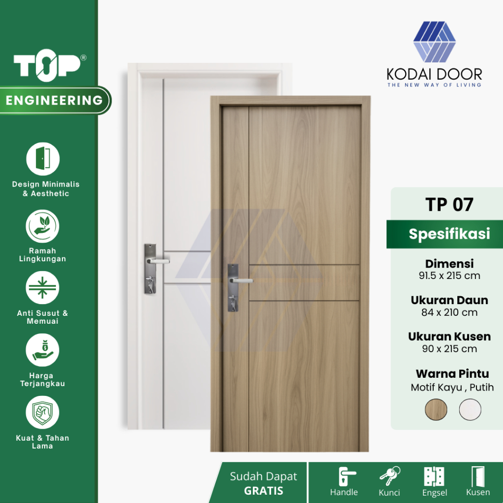 NEW TP SERIES - TOP ENGINEERING DOOR / TP 07 /  PINTU KAMAR TIDUR / PINTU KAMAR / PINTU KAYU ENGINEE