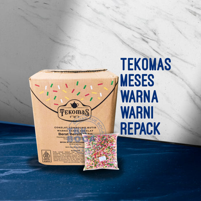 ( Repack ) Tekomas Meses Warna ( 250, 500 gr ) Warni Coklat Butir Mix Ceres