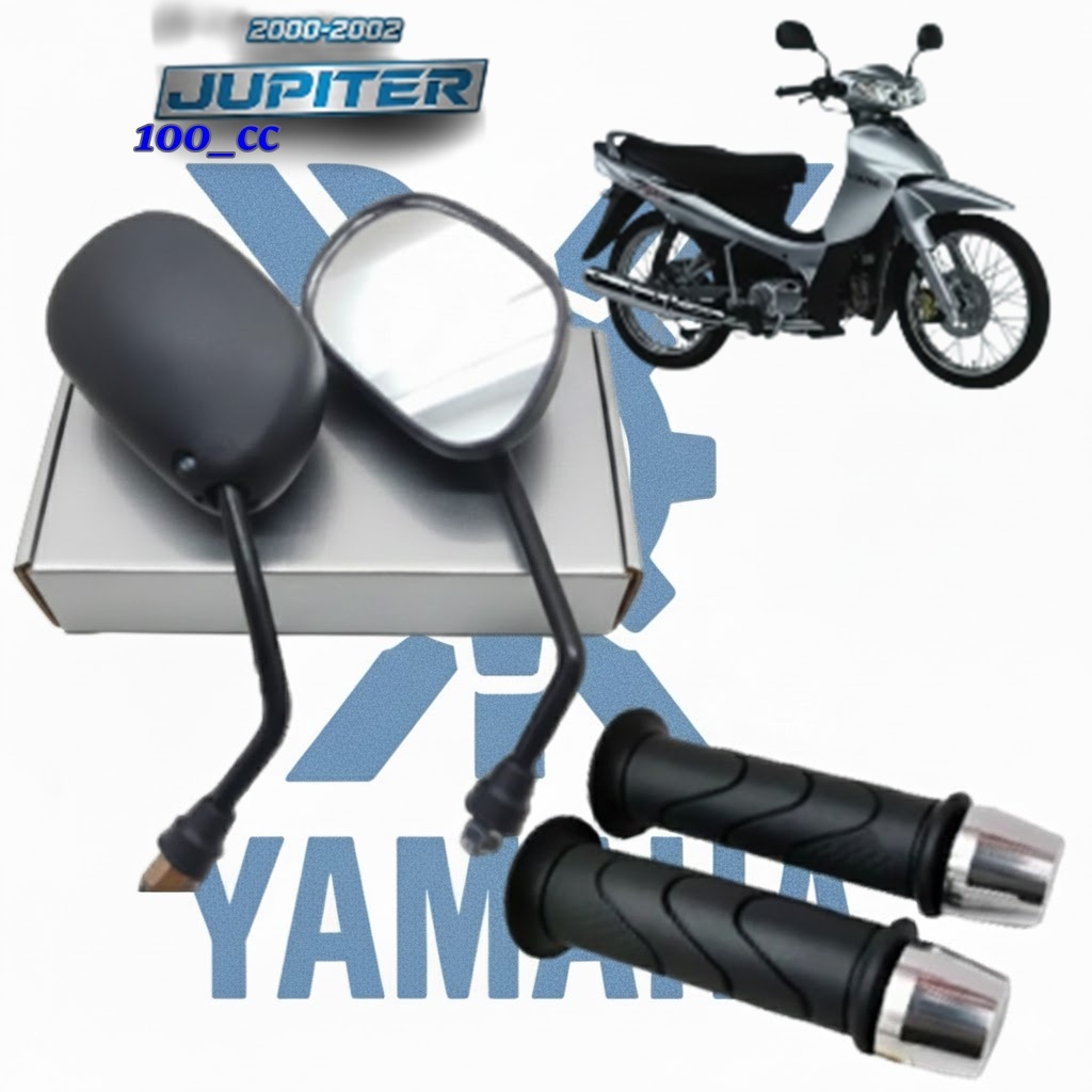 Spion Motor Jupiter Pertama Jupiter 2000-2002 100cc Plus Karet Grip + Jalu besi CNC