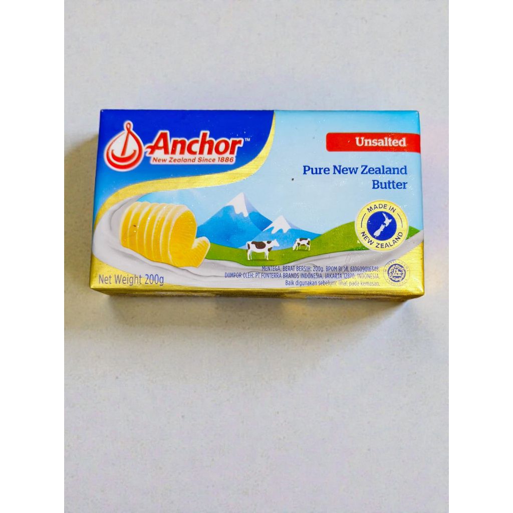 Unsalted Butter Anchor 200gr Pure Butter Kemasan Pabrik