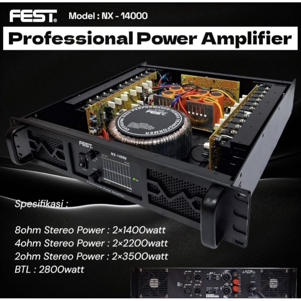 power amplifier fest nx14000 original 2 channel NX 14000